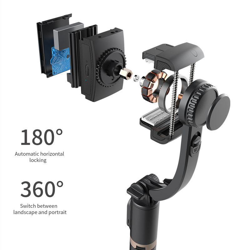 Drone Gimbal For Gopro - Roreta 2026 新型ジンバルスタビライザー セルフィースティック 折りたたみ式ワイヤレス三脚 Bluetoothシャッター付きモノポッド