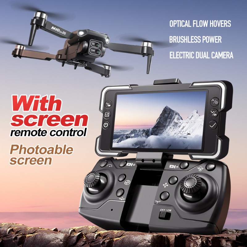 M10カメラドローン、画面付きリモコン、デュアルカメラ、オプ - Drone Gimbal 2 Axis のレビューと価格